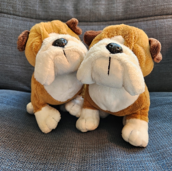 Lot Of 2 Ganz Webkinz Bulldog Stuffed Animal Plush Puppy Dog HM126 No Code - Picture 6 of 7